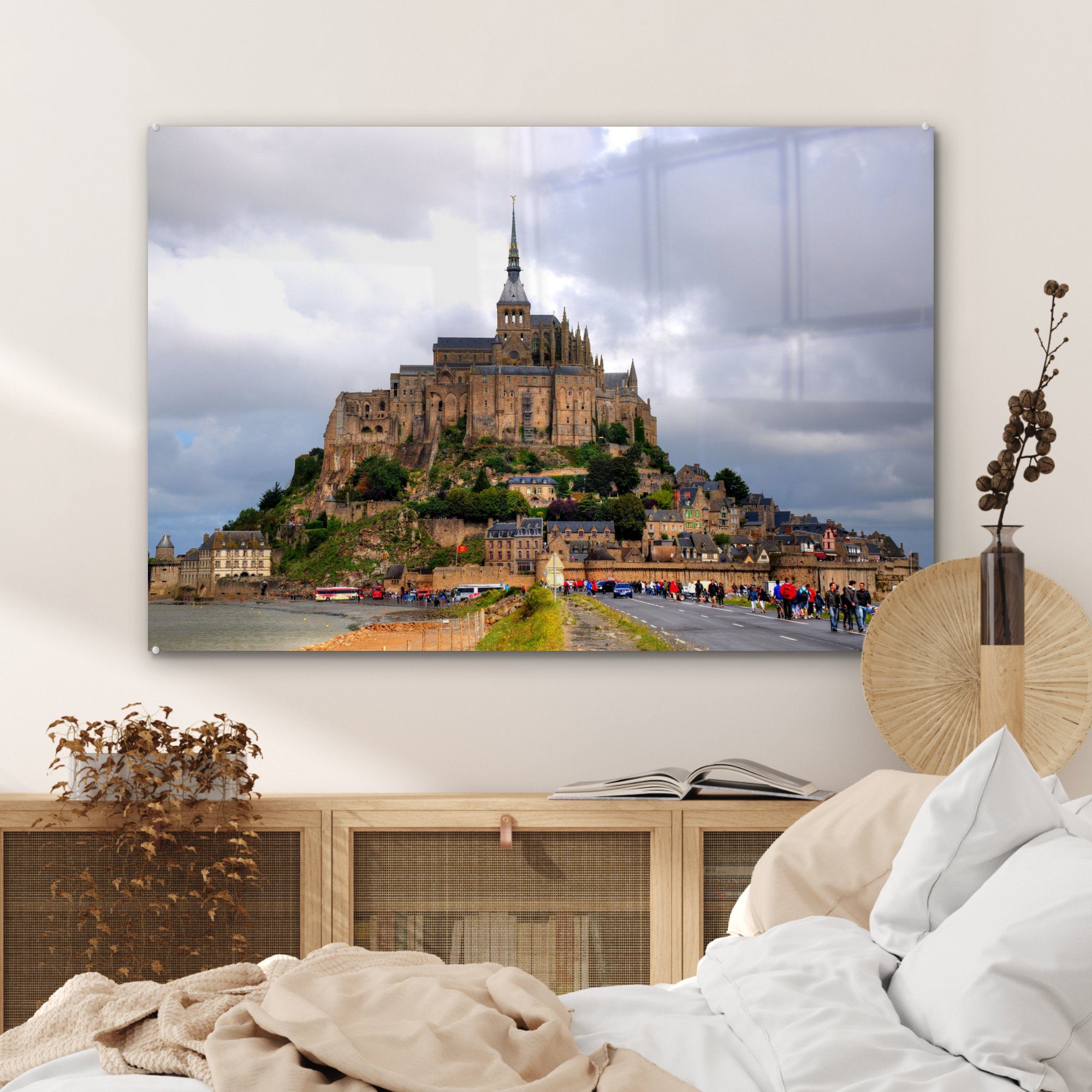 Schlafzimmer Europa, Acrylglasbilder - St), Frankreich Wohnzimmer & - MuchoWow Architektur (1 Acrylglasbild