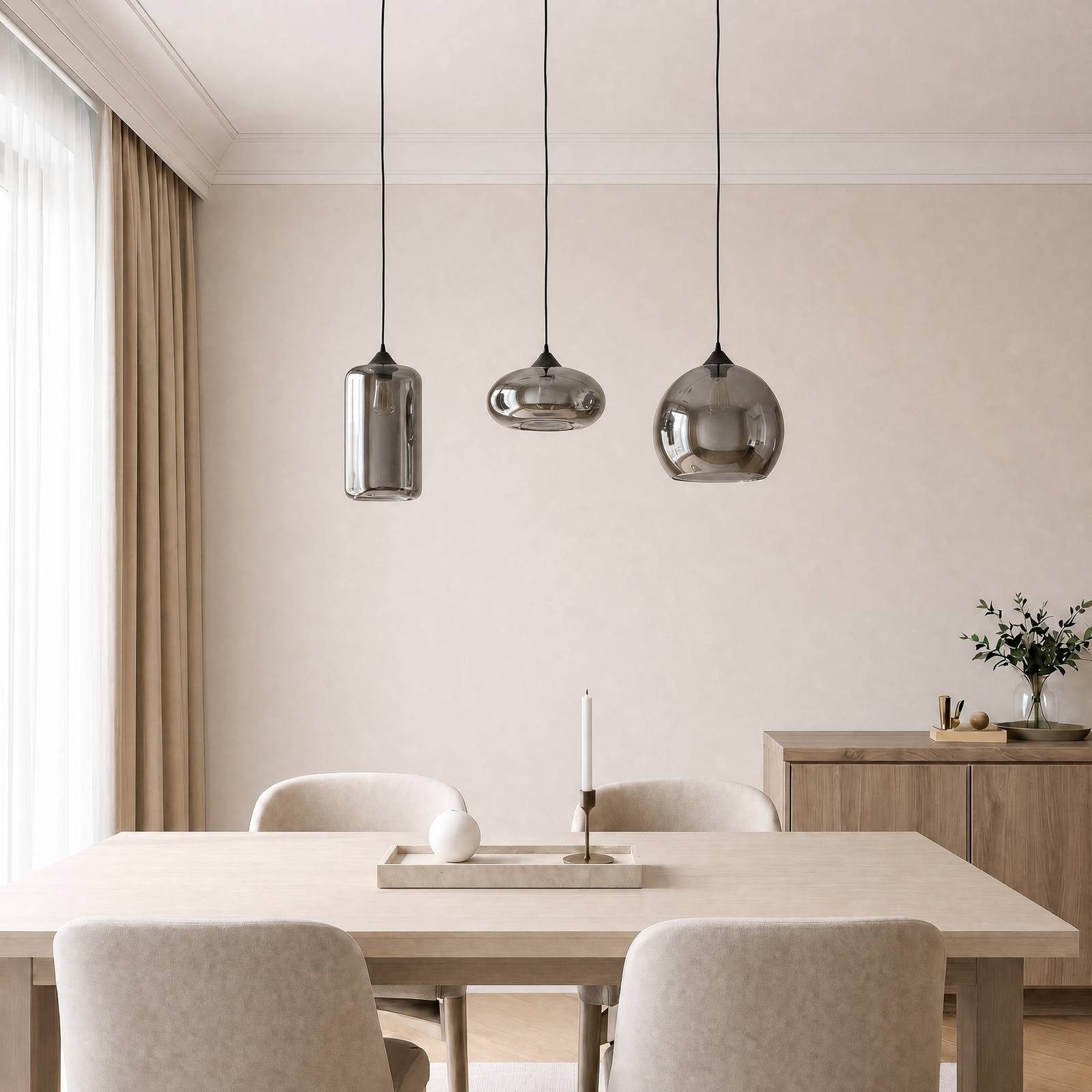 Lindby Hängeleuchte Marla, Metall, Alu IP20, 3 x 60 W
