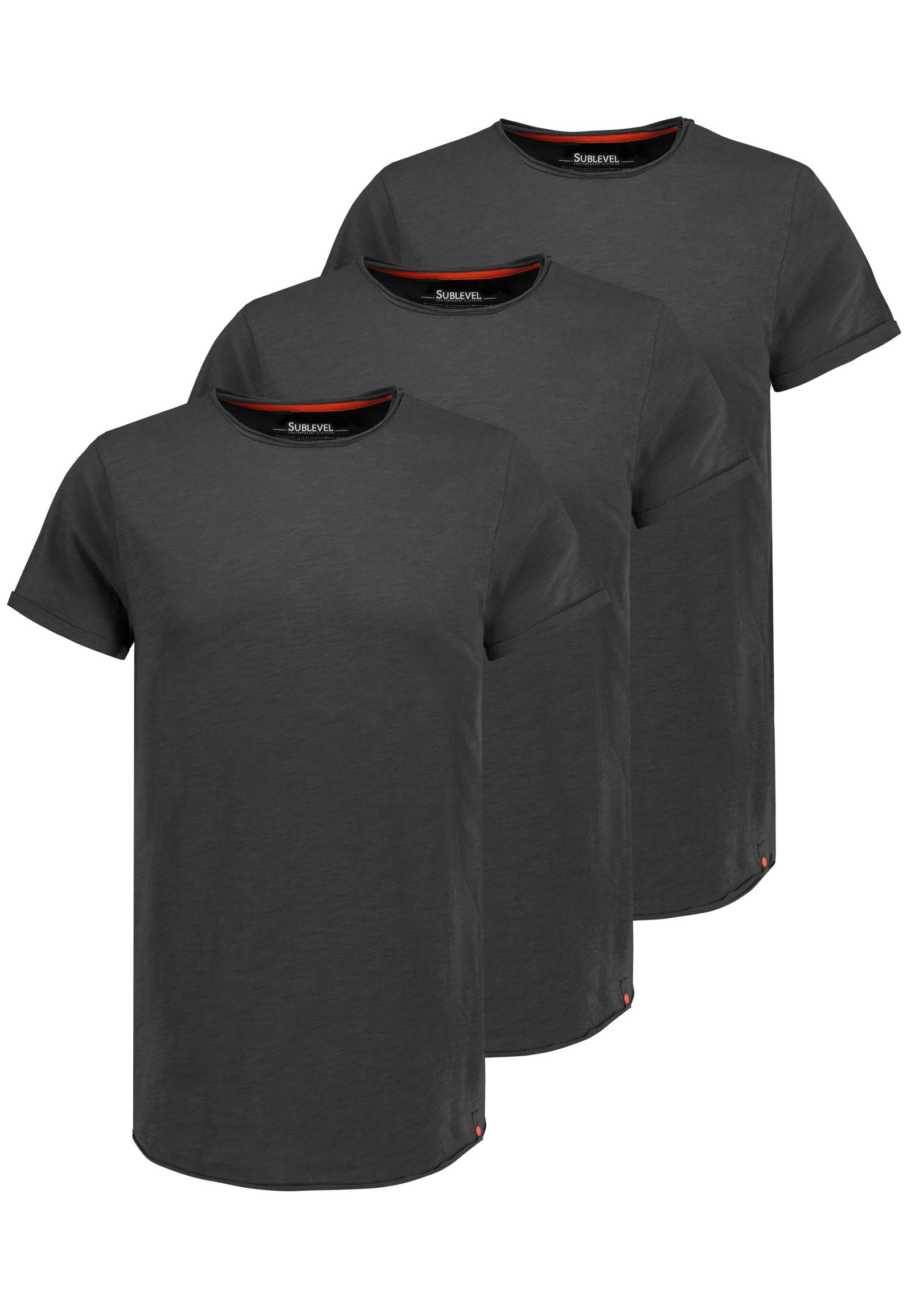 SUBLEVEL T-Shirt Kurzarm Rundhals 3er Pack günstig online kaufen