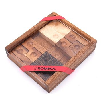 ROMBOL Denkspiele Spiel, Schiebespiel Platzwechsel - sehr anspruchsvolles Schiebepuzzle aus Holz, Holzspiel