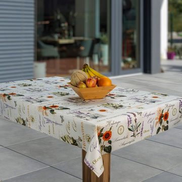 laro Tischdecke Wachstuch-Tischdecken Abwaschbar Lavendel Sonnenblumen rechteckig