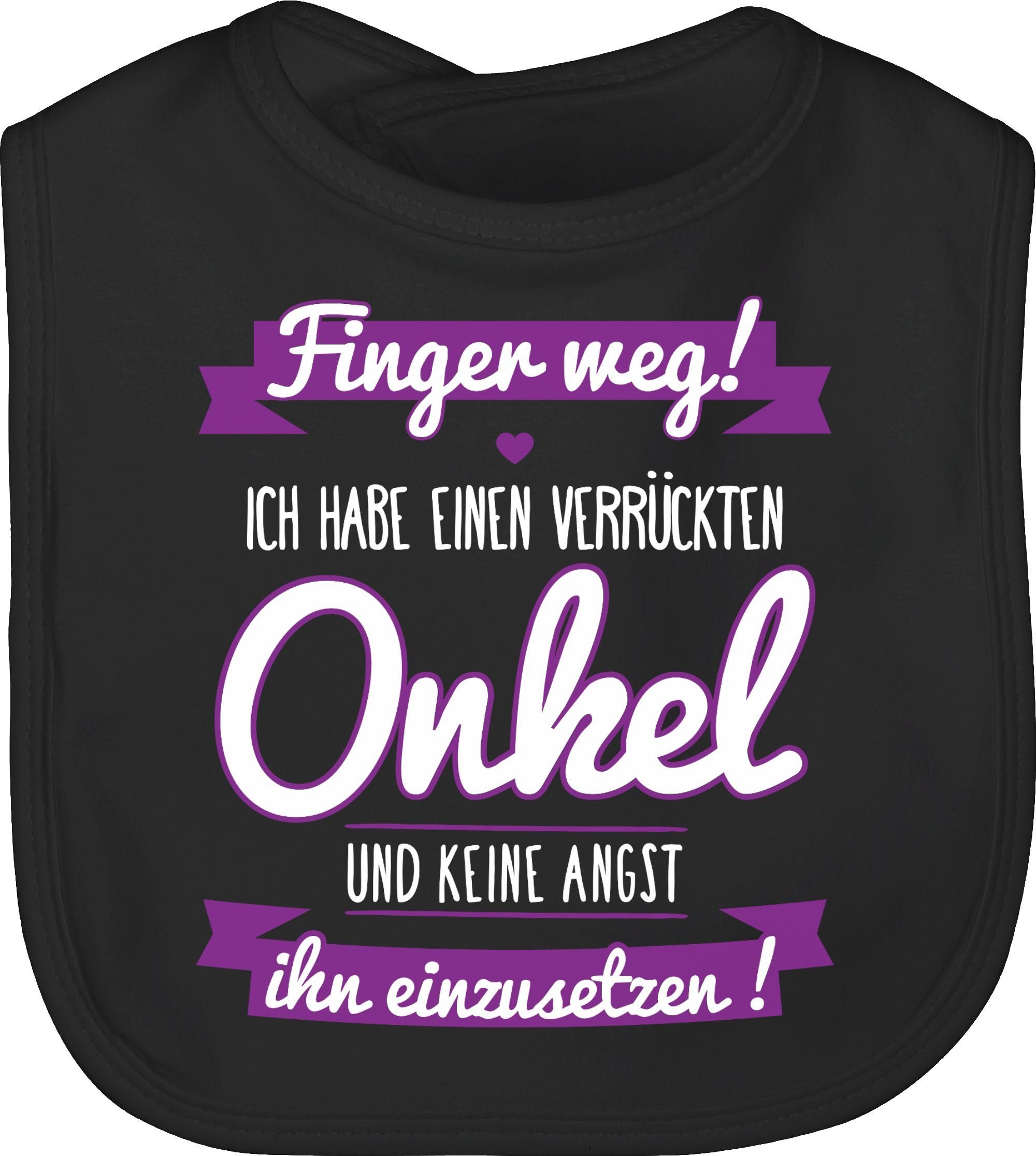Shirtracer Lätzchen Ich habe einen verrückten Onkel lila, Sprüche Baby