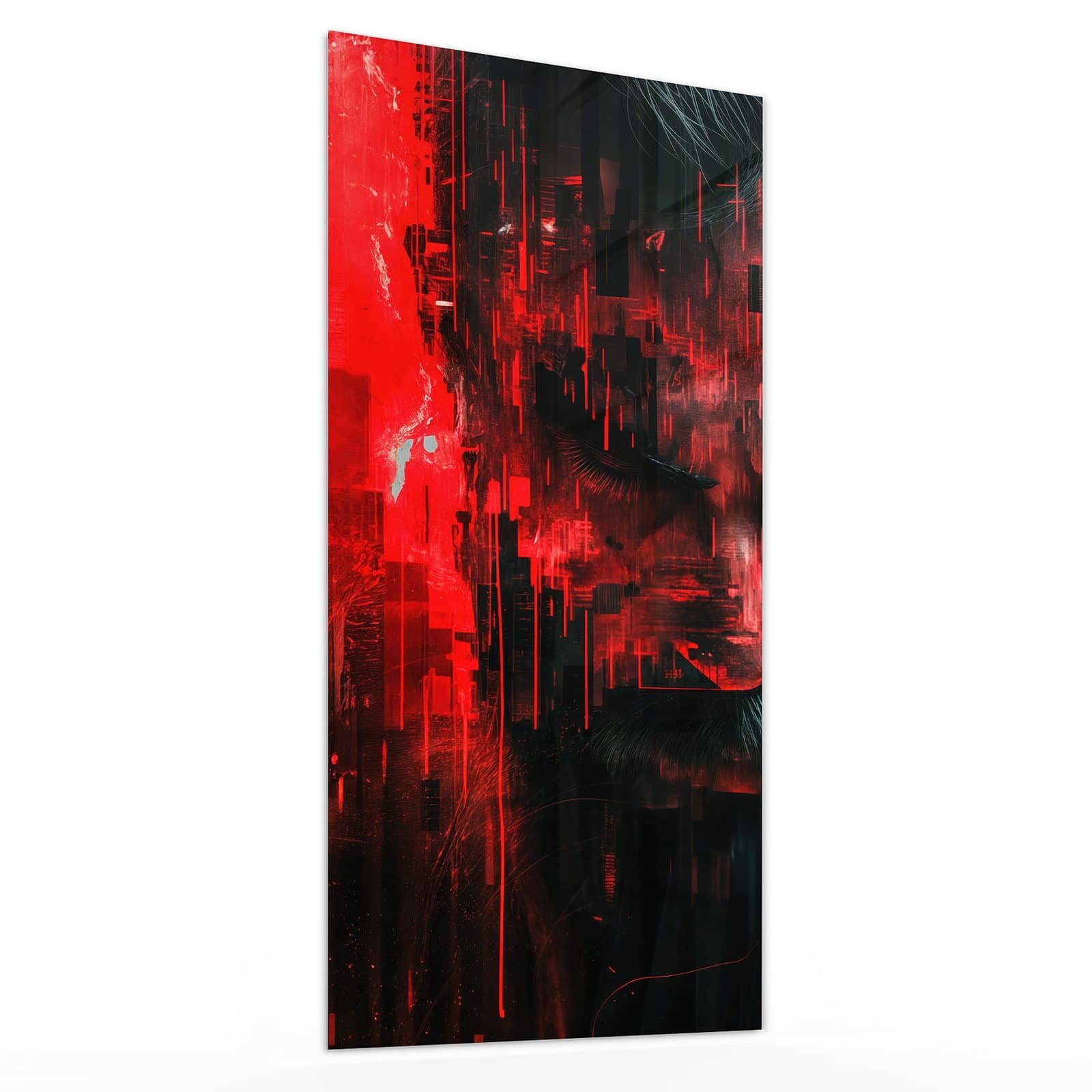 Primedeco Glasbild Wandbild Abstrakte Digital Kunst mit Aufhängung, Abstrakte Kunst (21 verschiedene Größen, 1 St), Elegante Aufhängung