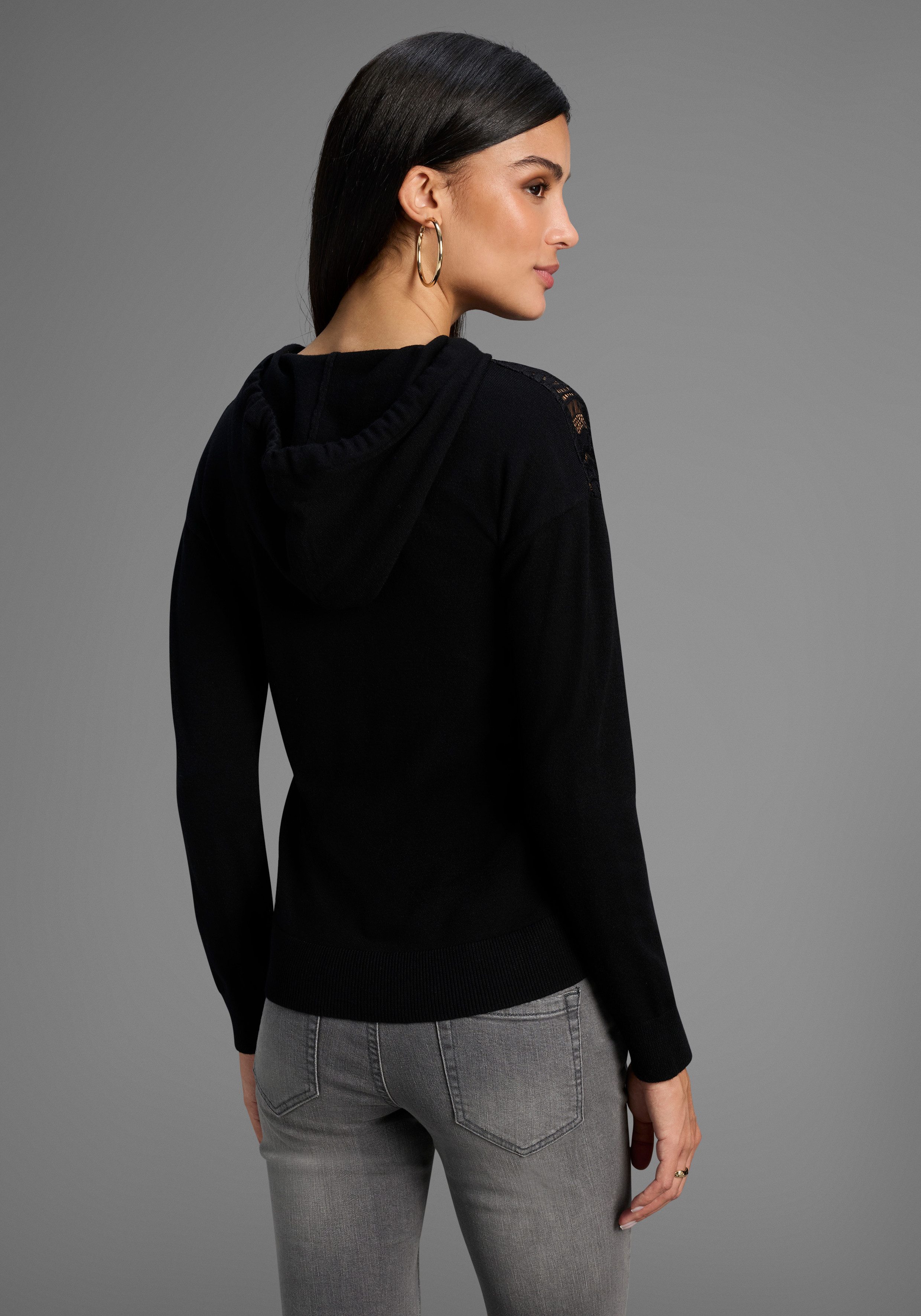 Laura Scott Kapuzenpullover mit Spitze - günstig online kaufen