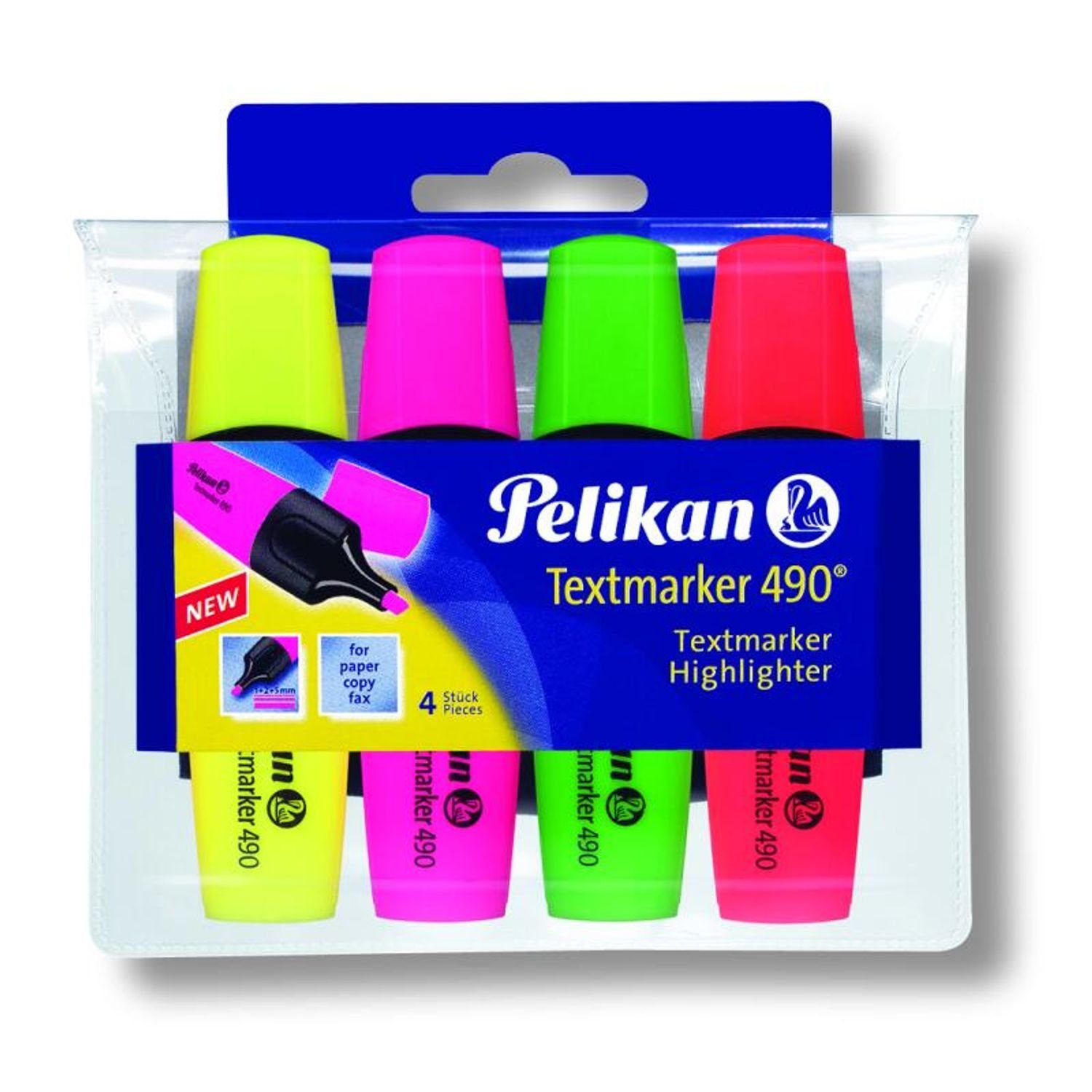 Neon Textmarker Pelikan Leuchtfarben 25x Markieren 4er Set Pelikan Stifte Büro Marker
