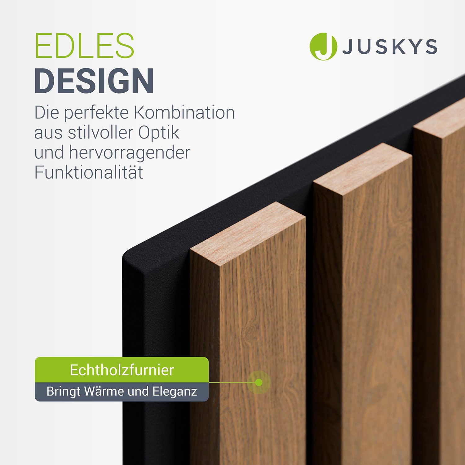 Juskys Wandpaneel, BxL: 60x120 cm, Schallabsorbierend, moderner Holzoptik, hall- und lärmreduzierend