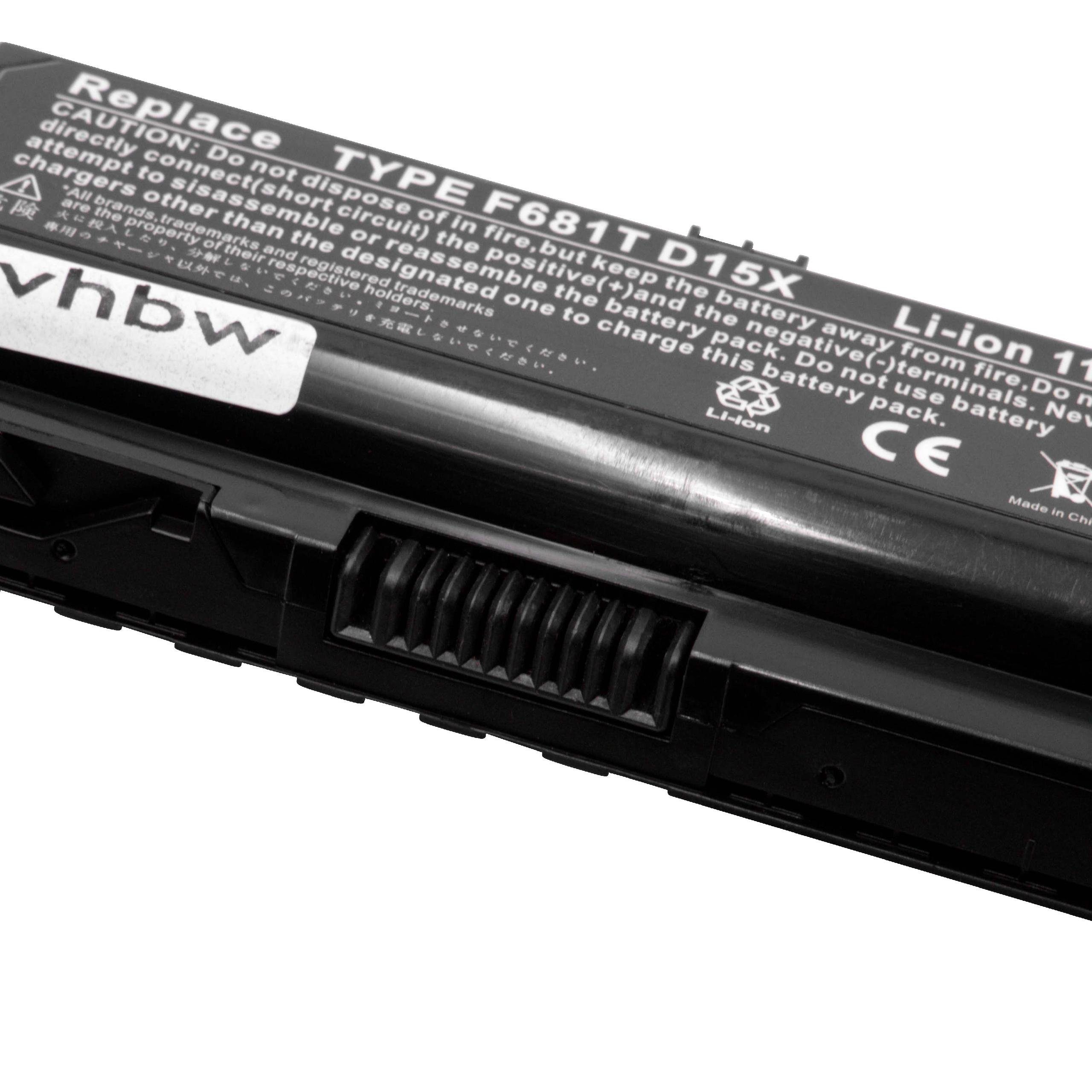 vhbw Ersatz für Dell 0D951T, 0F681T, 0HC26Y, 0W3VX3, 312-0207, 312-0209, Laptop-Akku 5200 mAh