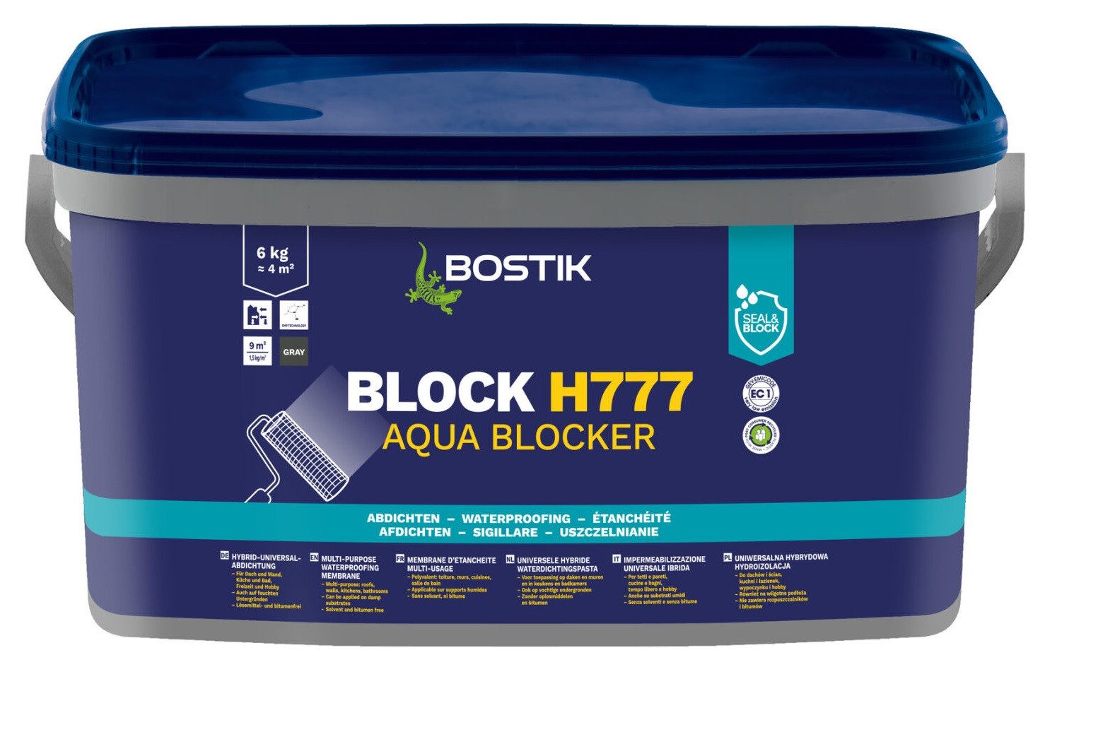 BOSTIK Dichtstoff Bostik Block H777 Hybrid Universalabdichtung Aqua Blocker 6Kg Eimer, gebrauchsfertig, UV-beständig