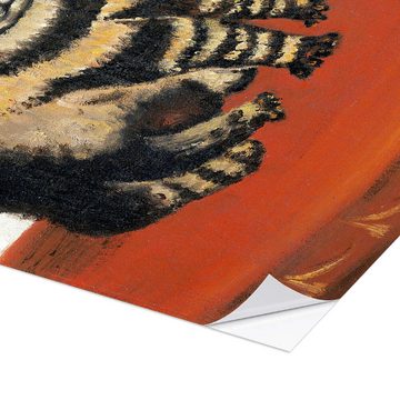 Posterlounge Wandfolie Henri Rousseau, Die Tigerkatze, Wohnzimmer Malerei