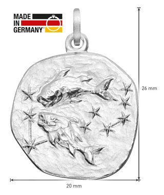 trendor Kette mit Anhänger Sternzeichen Fische Ø 20 mm und 925 Silber