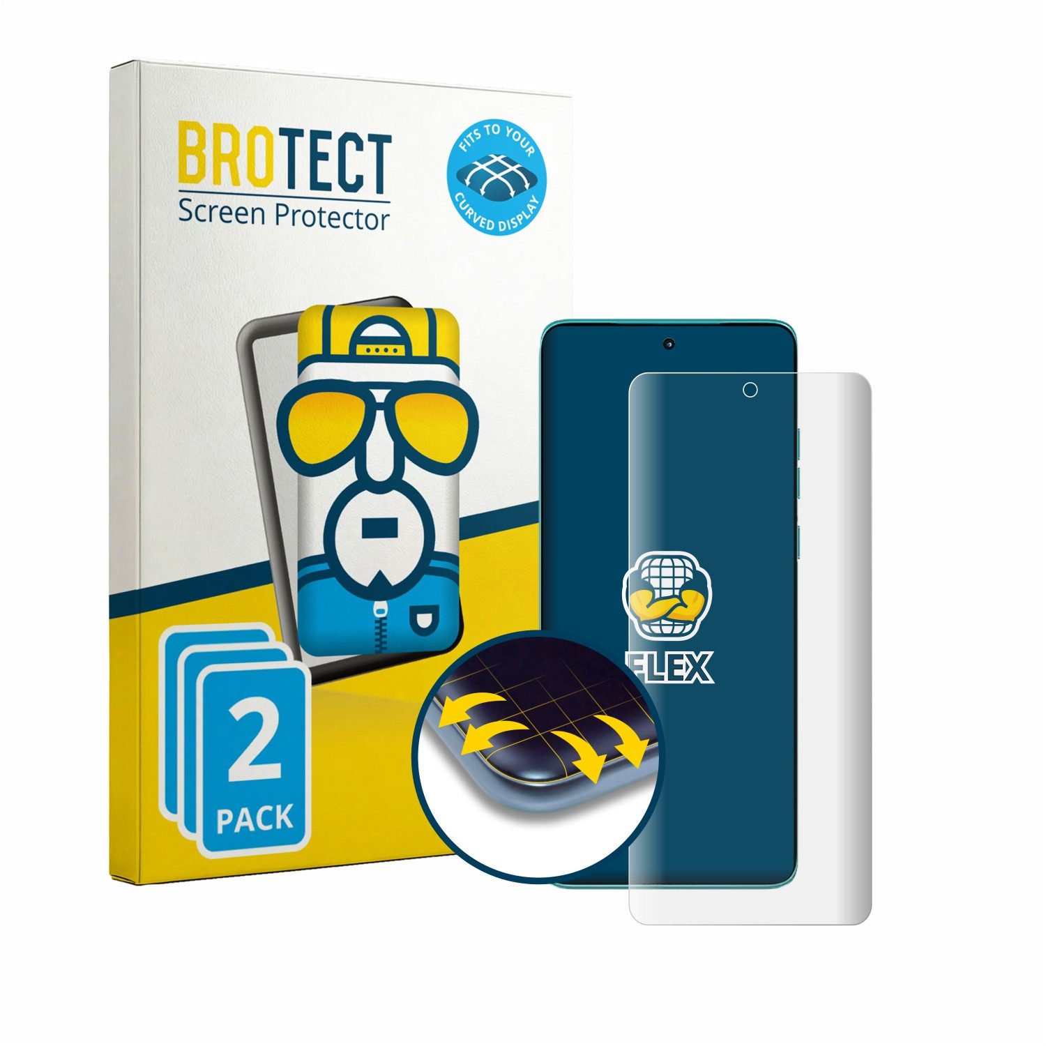 BROTECT Displayschutzfolie Fullscreen Schutzfolie für Motorola Edge 60 Fusion, 2 Stück, Displayschutz Folie Fullcover Klar Transparent