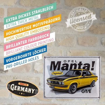 Nostalgic-Art Metallschild Blechschild 30 x 40 cm - Opel - Opel Manta GT/E