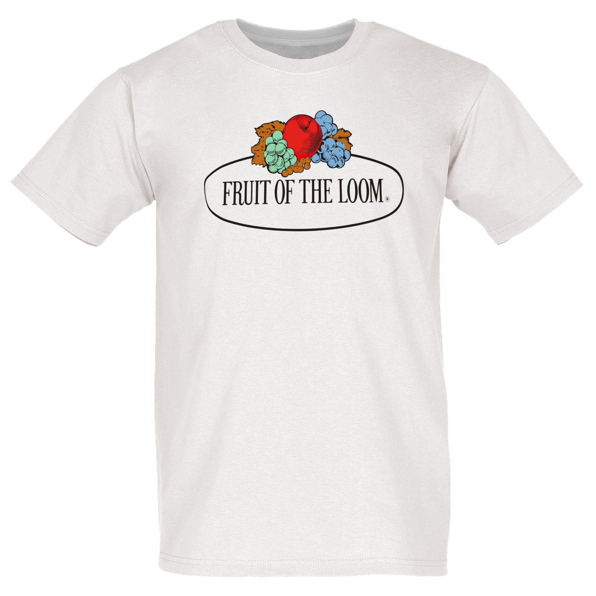Fruit weiß of Loom Loom mit Fruit Loom T-Shirt of the Rundhalsshirt the of Logo Fruit the Vintage