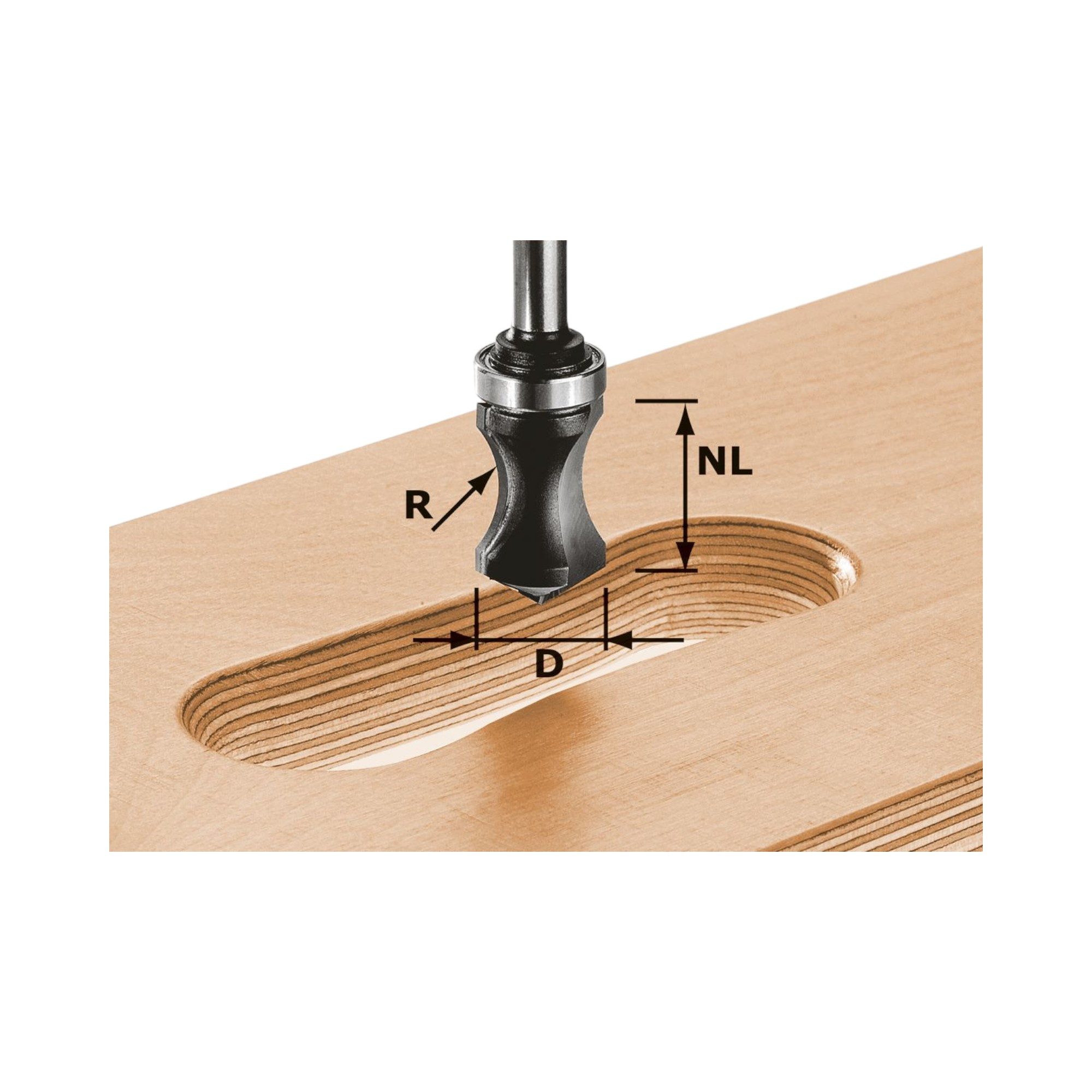 Fräser-Set HW S8 R16/NL32 Griffleistenfräser 19 x 19 x 68 x 16 x 8 mm (491033)