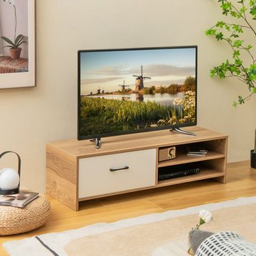 COSTWAY TV-Schrank mit Schublade und Regal, 120 x 42 x 35 cm