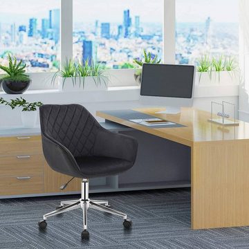Woltu Bürostuhl (1 St), höhenverstellbar mit Rückenlehne und Armlehnen, Samt