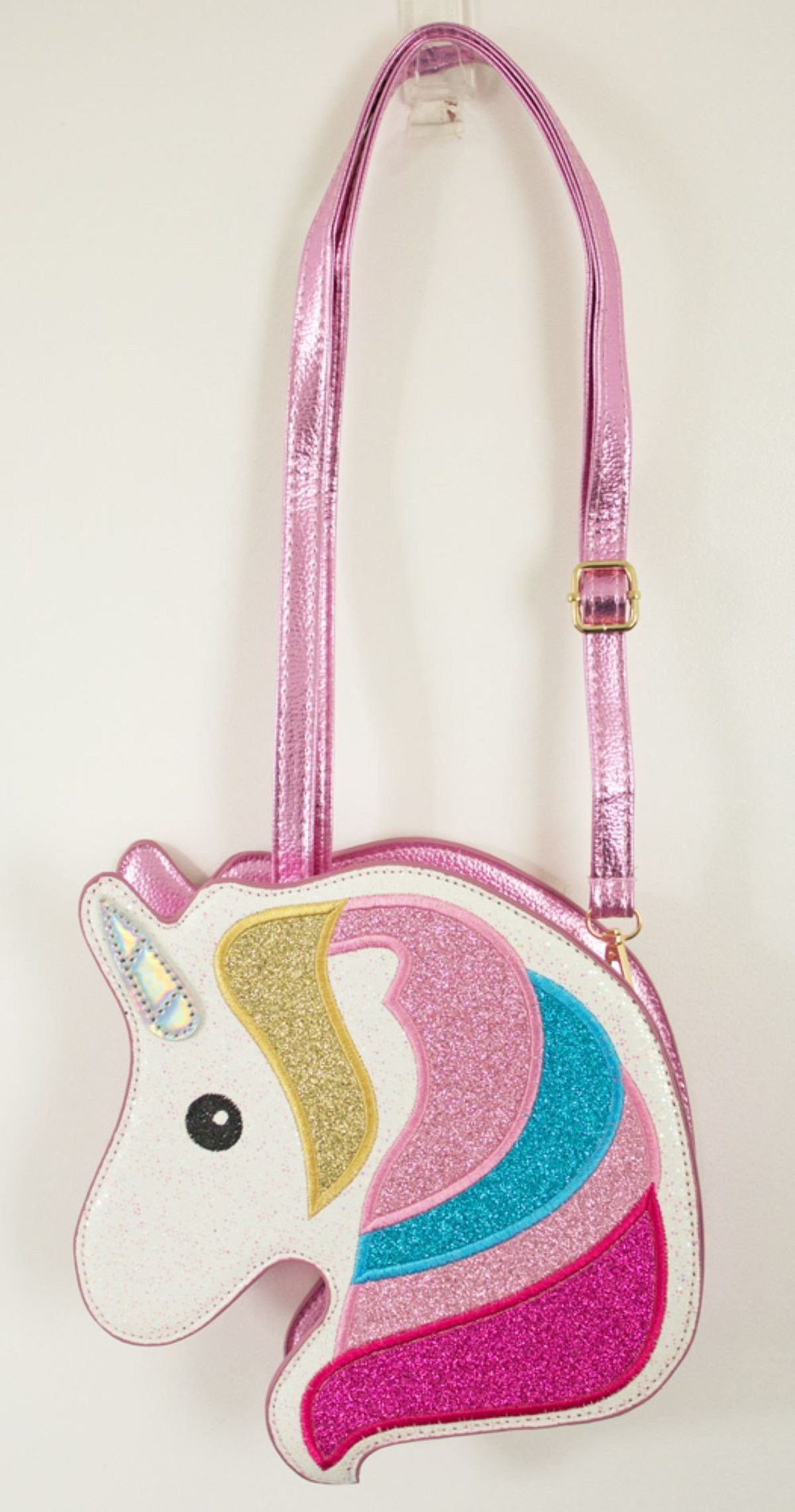 Das Kostümland Kostüm Hochwertige Glitzer Handtasche - Einhorn 24cm
