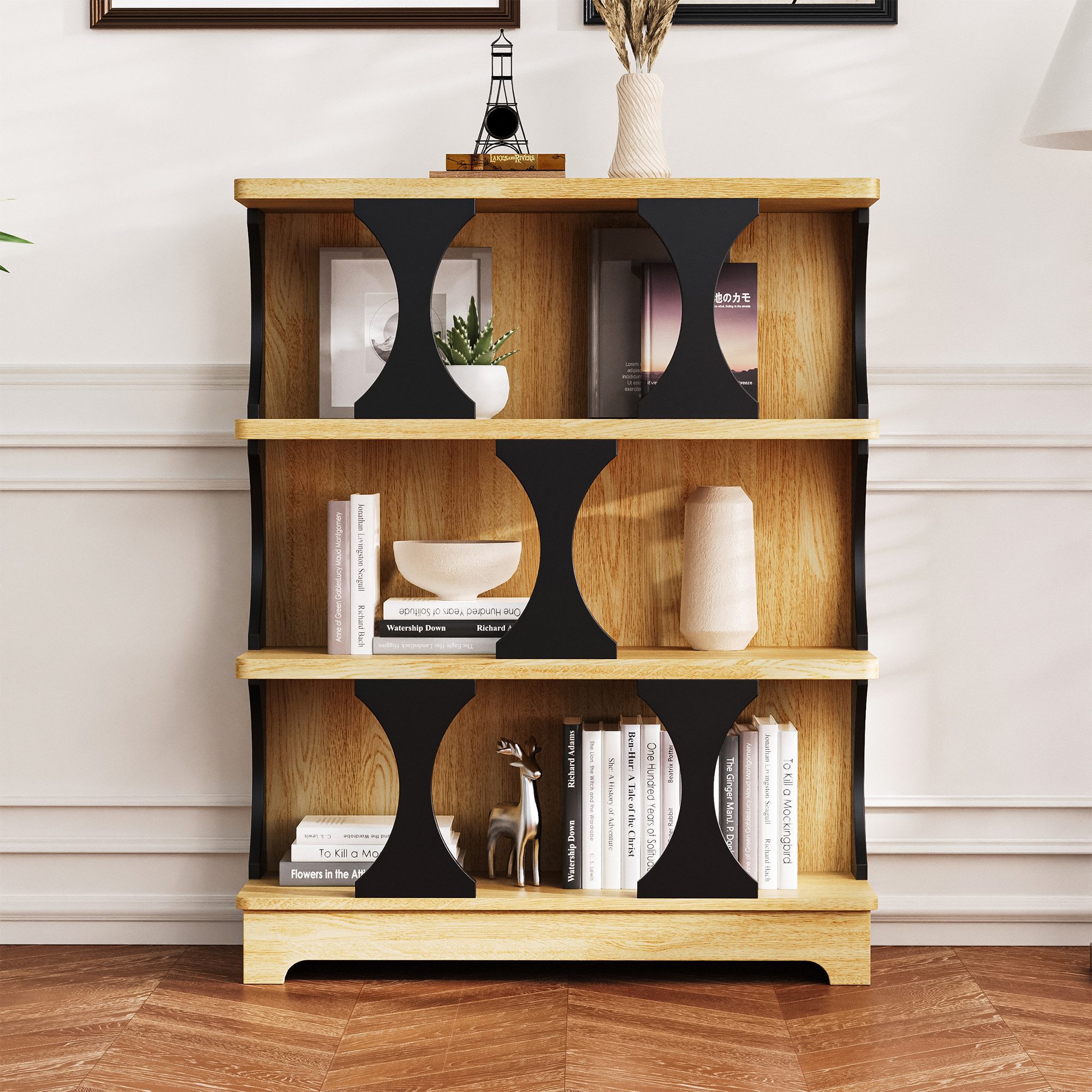 Elegear Bücherregal Standregal Bücherregal mit Hohl-Design, günstig online kaufen