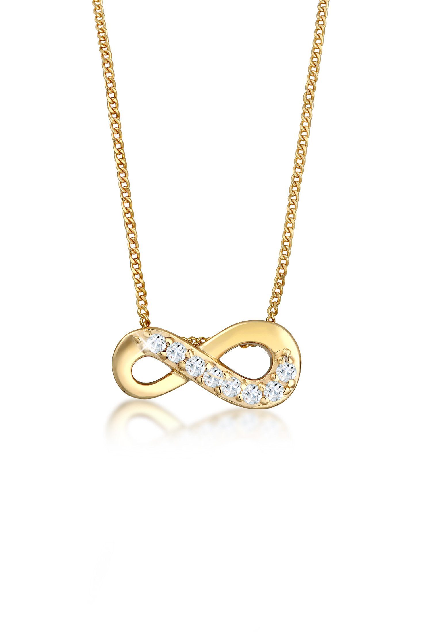 Kette mit Anhänger Infinity Unendlich Liebe Topas 585 Gelbgold