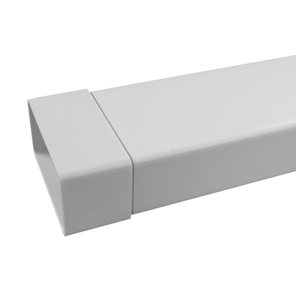 IKM Lüftungsschacht Flachkanal mit Muffe NW 125 150 x 70 mm 1 Mtr. weiß, 1-St., Mit Kupplung/Muffe
