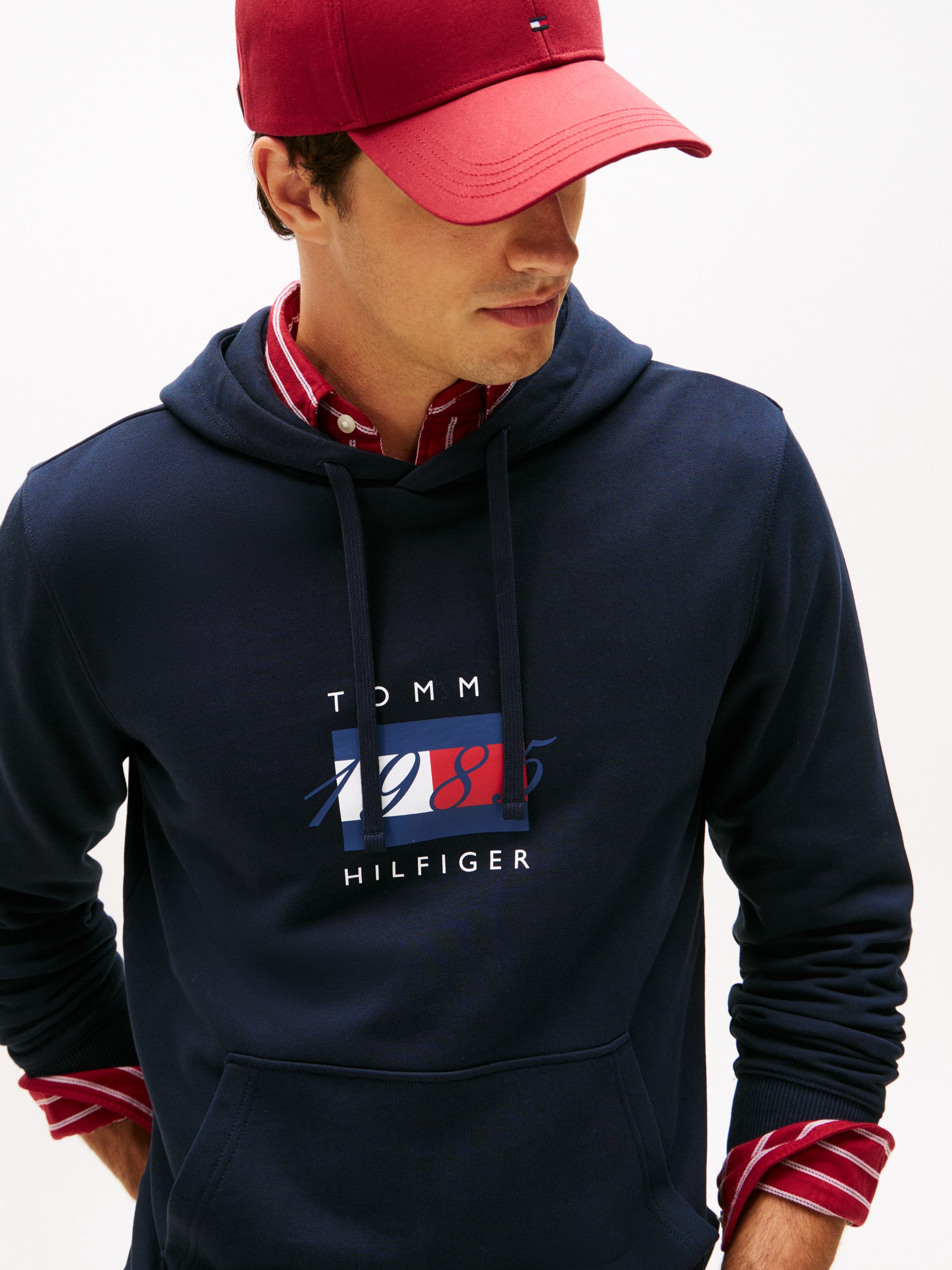 Tommy Hilfiger Kapuzensweatshirt LINEAR FLAG GRAPHIC Regular Fit, Hoodie, K günstig online kaufen