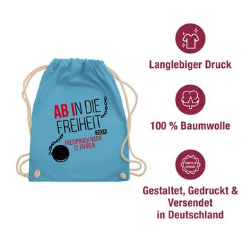 Shirtracer Turnbeutel Abi 2024 Ab in die Freiheit, Abitur & Abschluss 2024 Geschenk