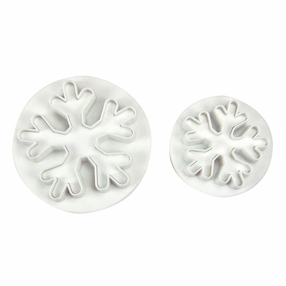 STÄDTER Ausstechform mit Auswerfer Schneeflocke Set 2-tlg., Kunststoff