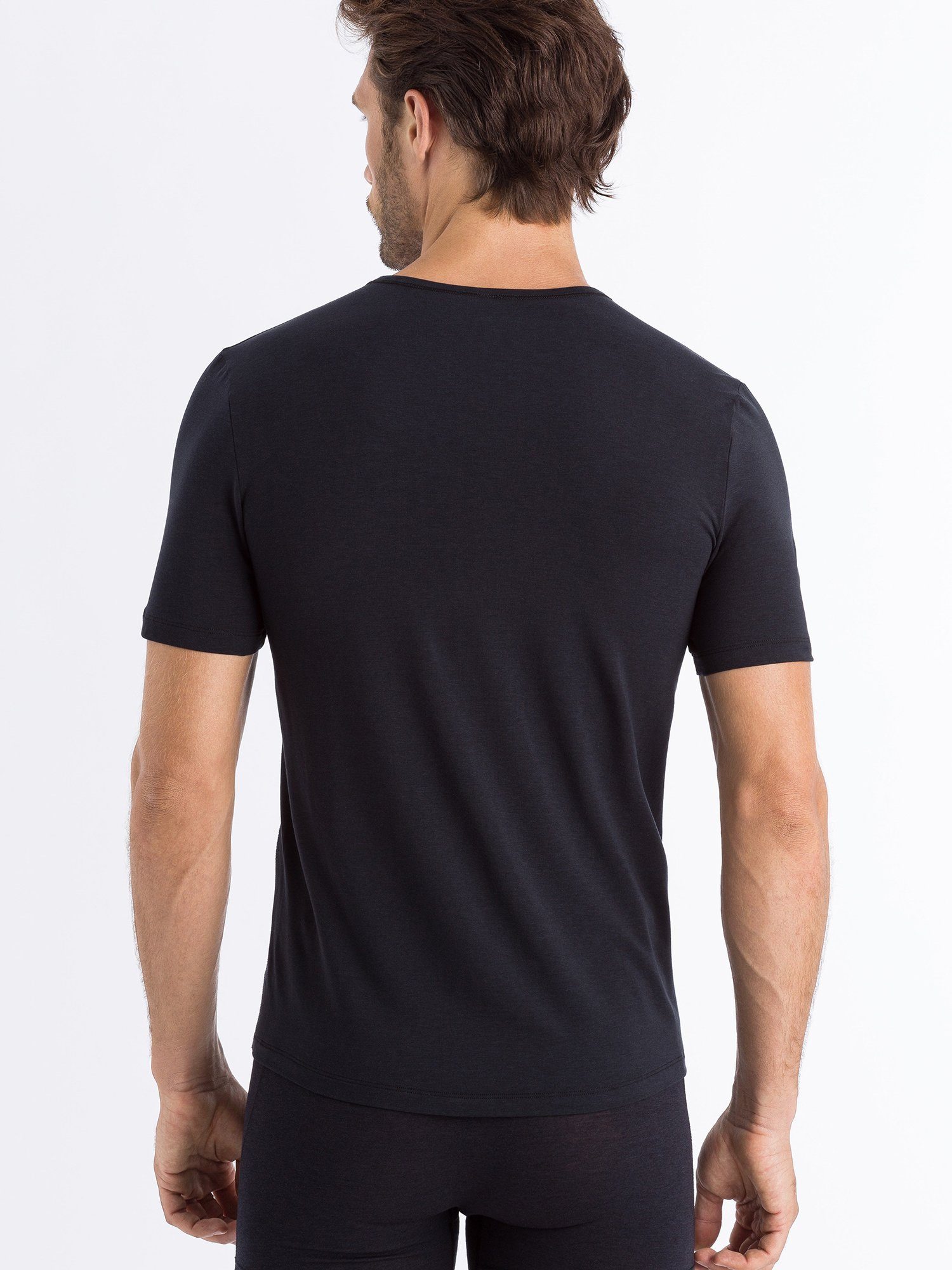 Function deep V-Shirt Natural Hanro black (1-tlg)