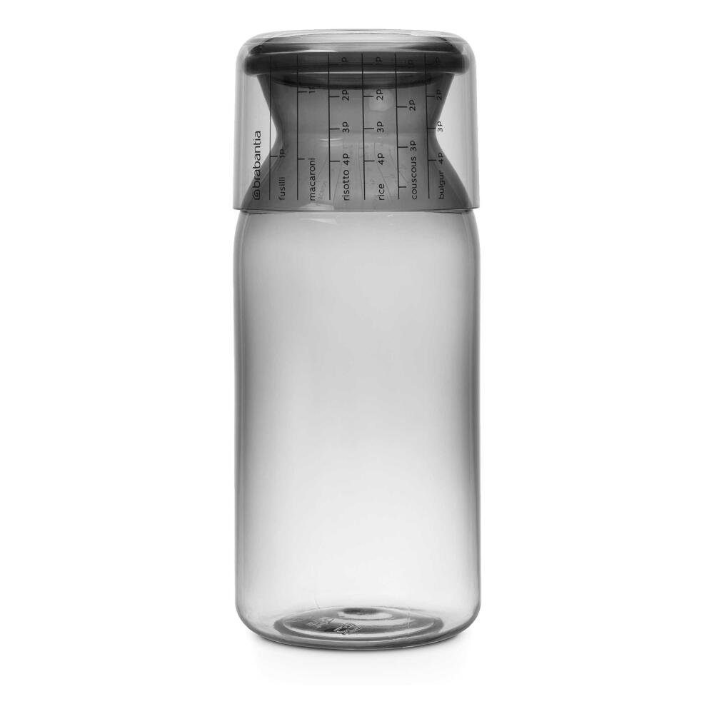 Brabantia Vorratsglas mit Messbecher Vorratsbehälter Aufbewahrung Glas Dark Grey 