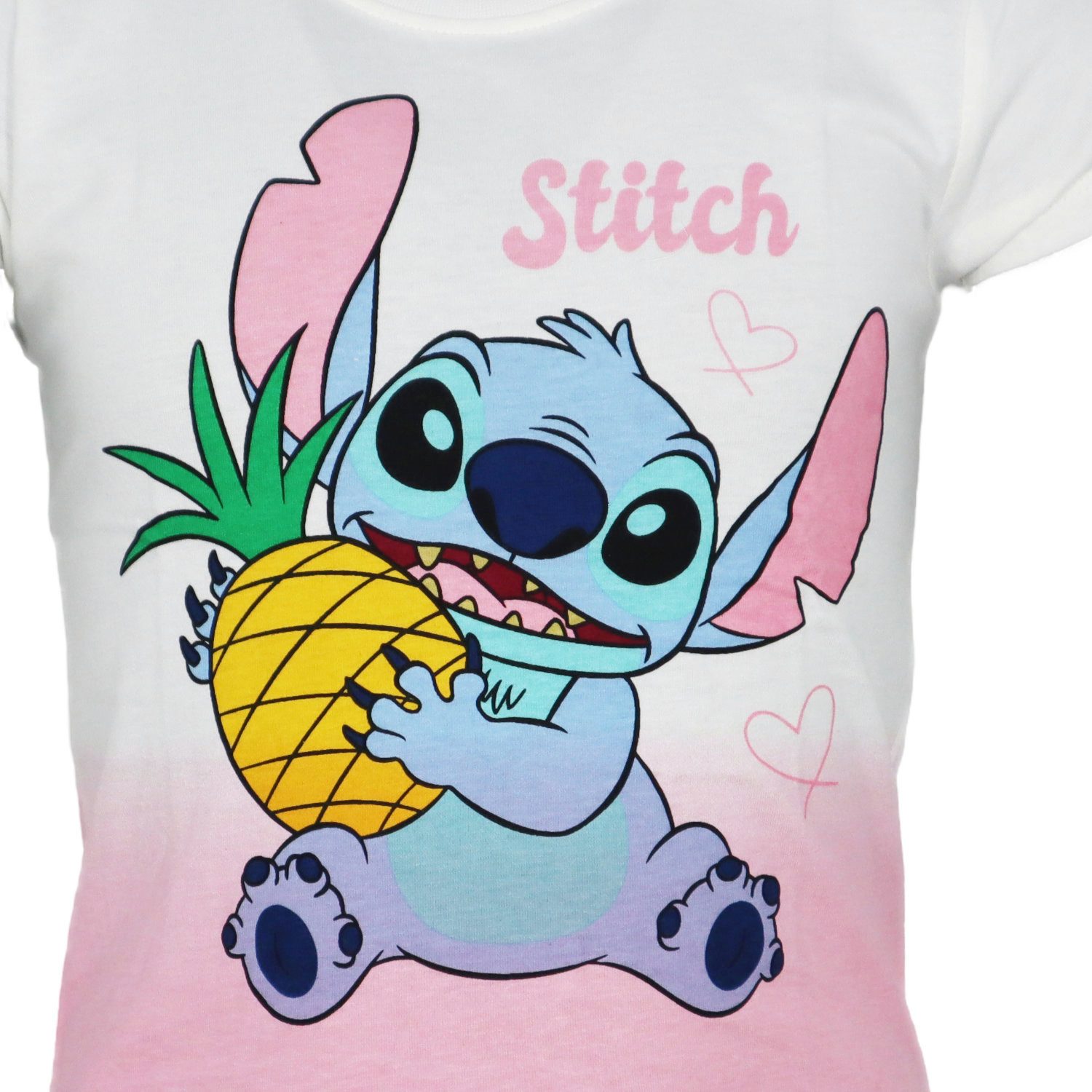 Disney Print-Shirt Disney Lilo und Stitch Mädchen Kinder kurzarm T-Shirt Shirt 100% Baumwolle, Gr. 92 bis 128