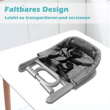 UISEBRT Tischsitz Faltbar Babysitz Hochstuhl, mit Anti-Rutsch-Klemmen
