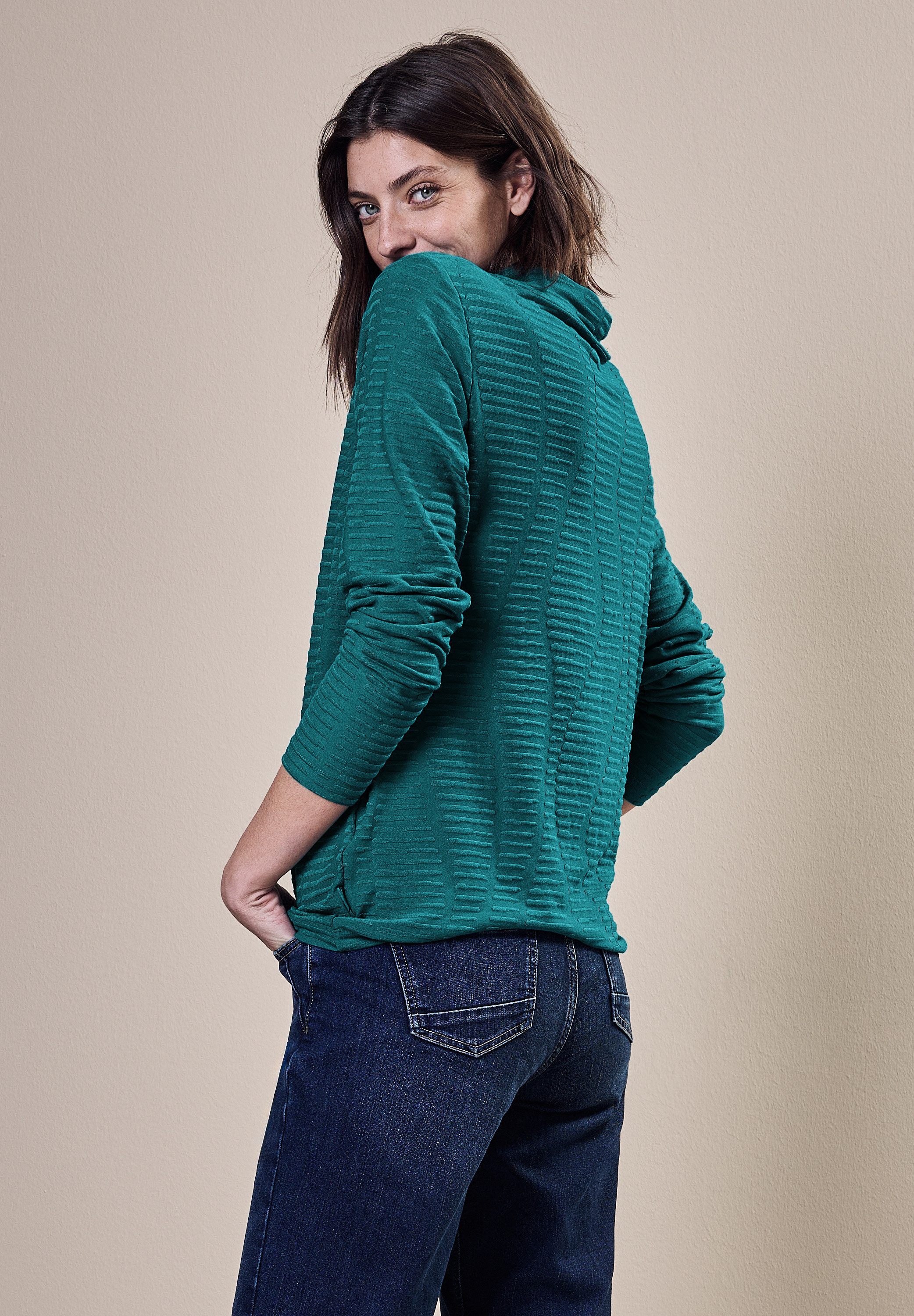 CECIL Langarmshirt mit Struktur-Muster günstig online kaufen