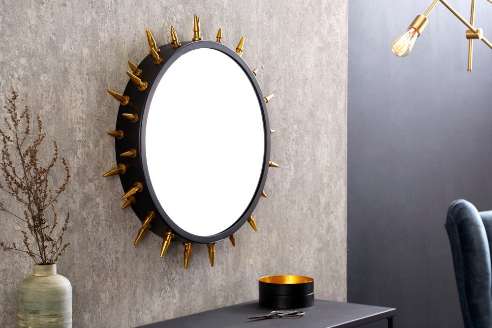 riess-ambiente Wandspiegel ABSTRACT 66cm schwarz / gold (Einzelartikel, 1-St), Wohnzimmer · Metall · Dekoration · Handmade · Schlafzimmer