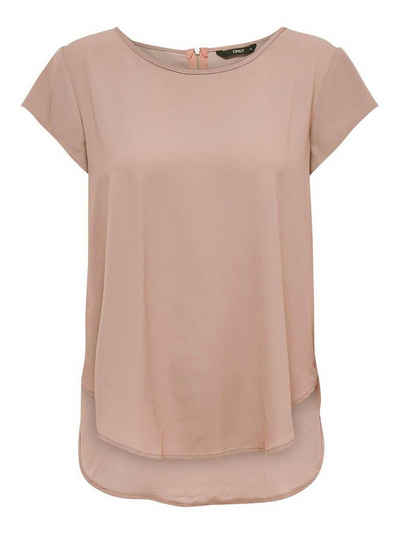 ONLY Blusenshirt Einfarbige Kurzarm Bluse T-Shirt Oberteil ONLVIC (1-tlg) 4043 in Altrosa