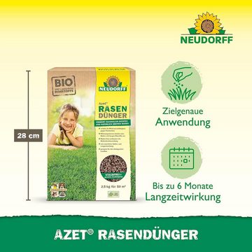 Neudorff Rasendünger Azet Bio Rasen Dünger, 2,5 kg, BIO 100% natürliche Rohstoffe