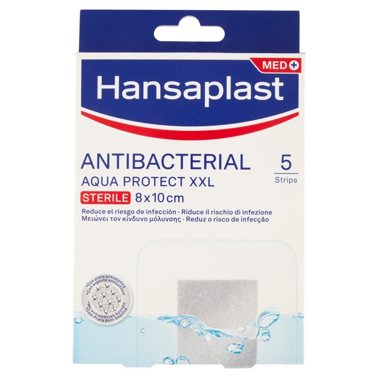 Wundpflaster Hansaplast Aqua Protect XXL Steril 8 cm x 10 cm, 5 Stück - B00D3HQVH8