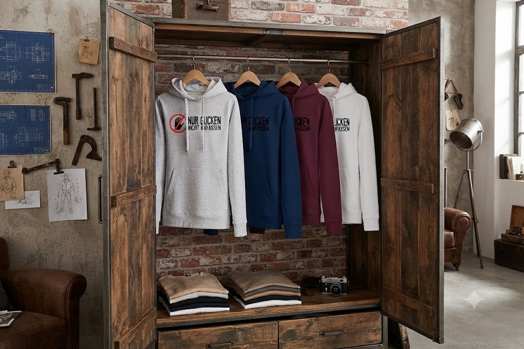 Blondie & Brownie Hoodie NurGucken Damen Hoodie Lustiger Spruch Print Nicht anfassen Typografie (Einzelstück, Einzelartikel) NurGucken Damen Hoodie Warnspruch Print