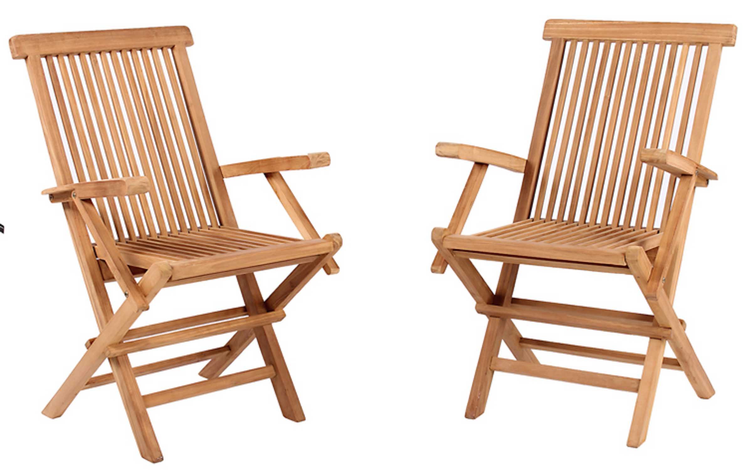 MR.DEKO Gartenstuhl Armlehnen Andover Teak