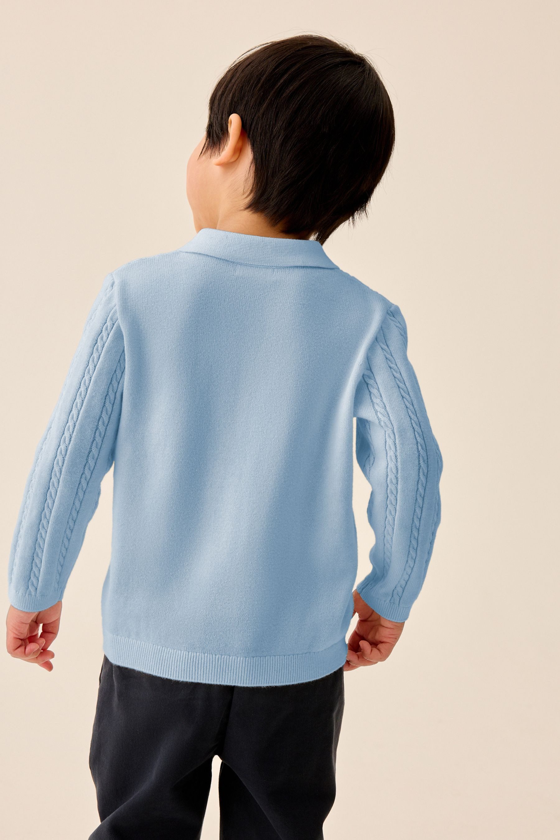 Next Poloshirt Polohemd im Zopfstrick (1-tlg) – Bild 2 von 4