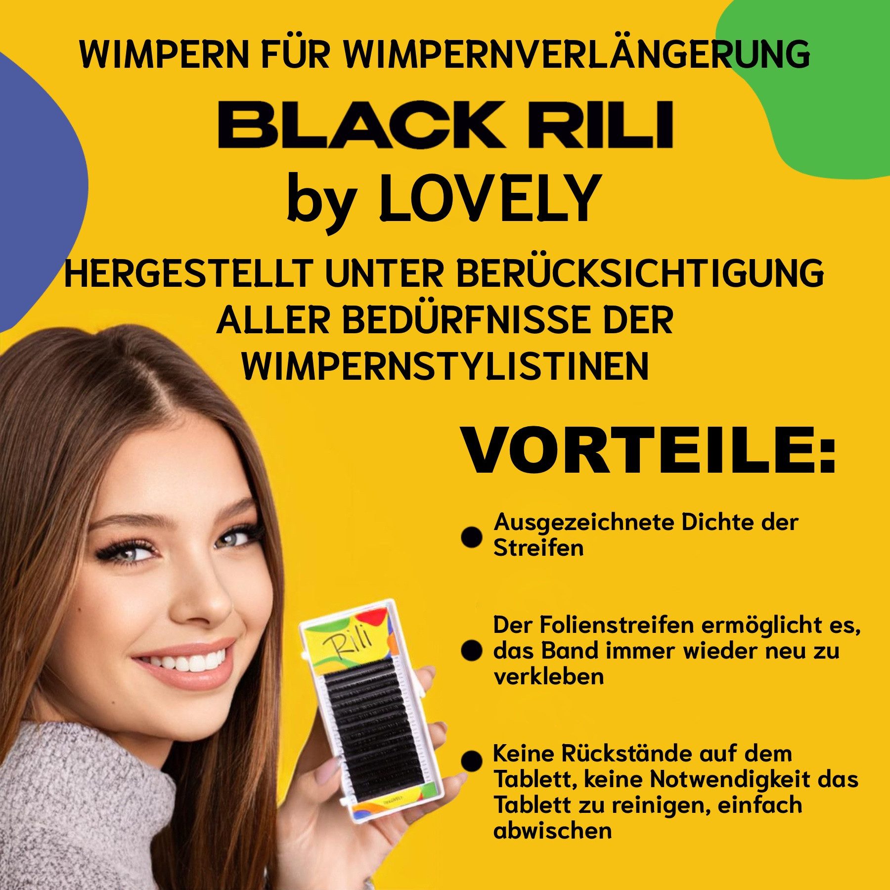 Lovely Einzelwimpern Wimpernverlängerung Seidenwimpern Rili von Lovely B C D L M Curl, Natürlich, Volles Volumen