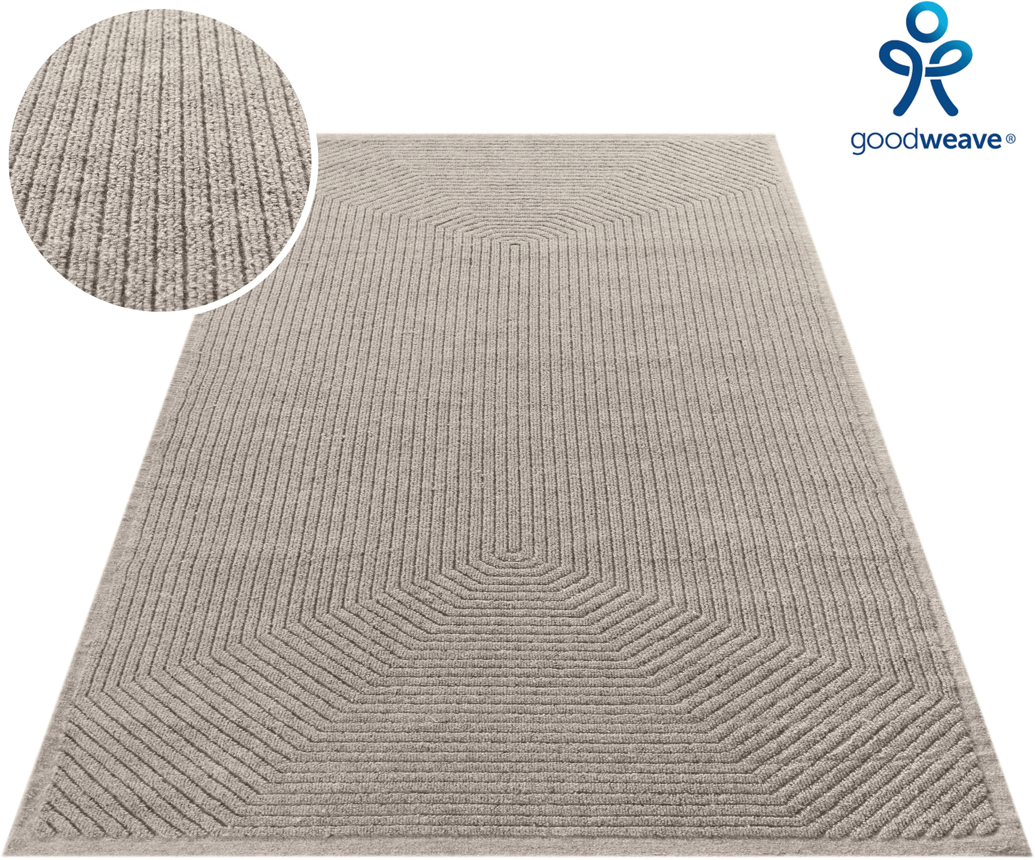 my home Wollteppich Sola, Wolle, Hoch-Tief-Struktur, maschinell gewebt, rechteckig, Höhe: 12 mm, einfarbig, Wolle, Teppich, Wohnzimmer, Schlafzimmer, Esszimmer