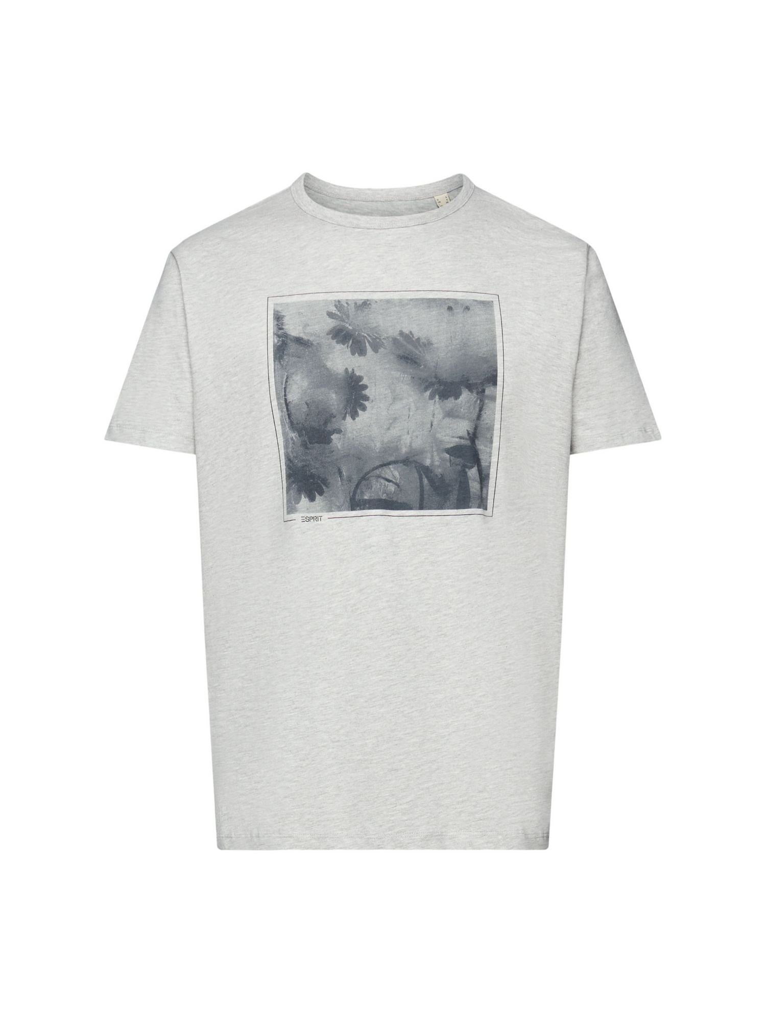mit Baumwolle-Viskose-Mix Esprit aus T-Shirt Print T-Shirt (1-tlg)