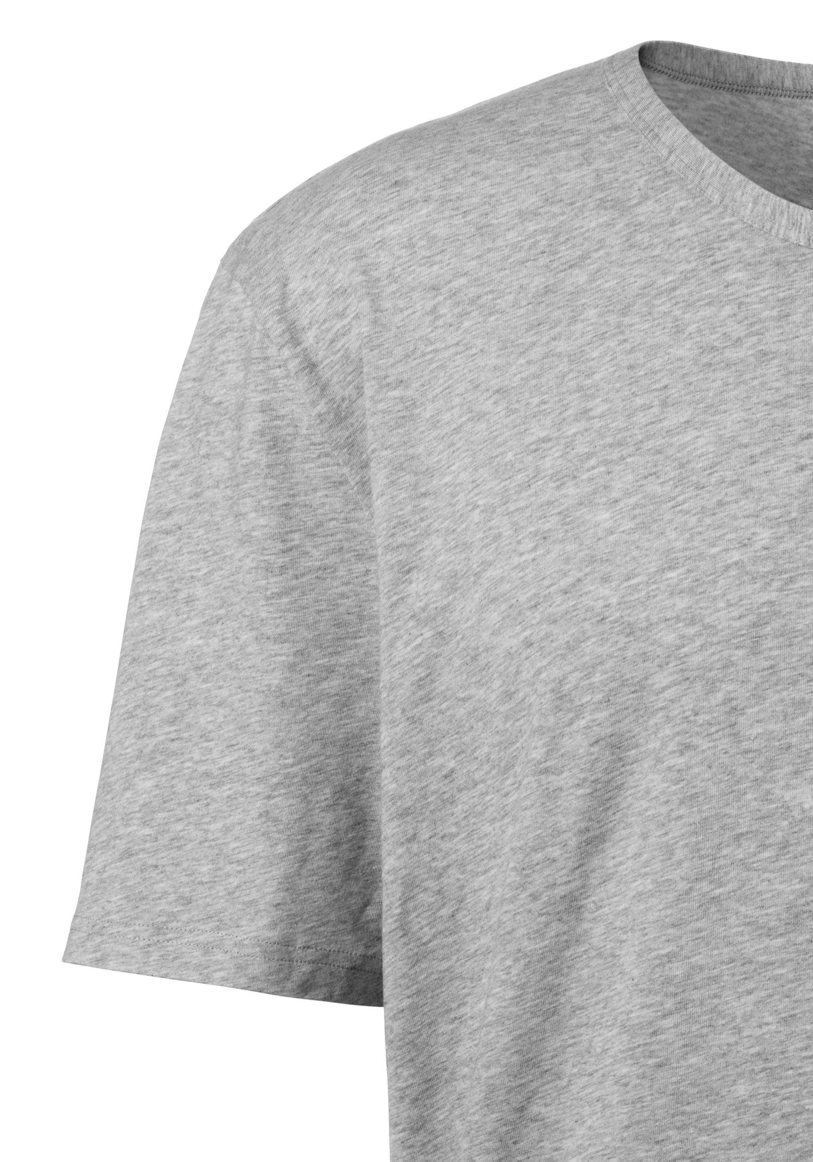 grau-meliert, Sportswear mit T-Shirt Rundhalsausschnitt schwarz (2er-Pack) adidas