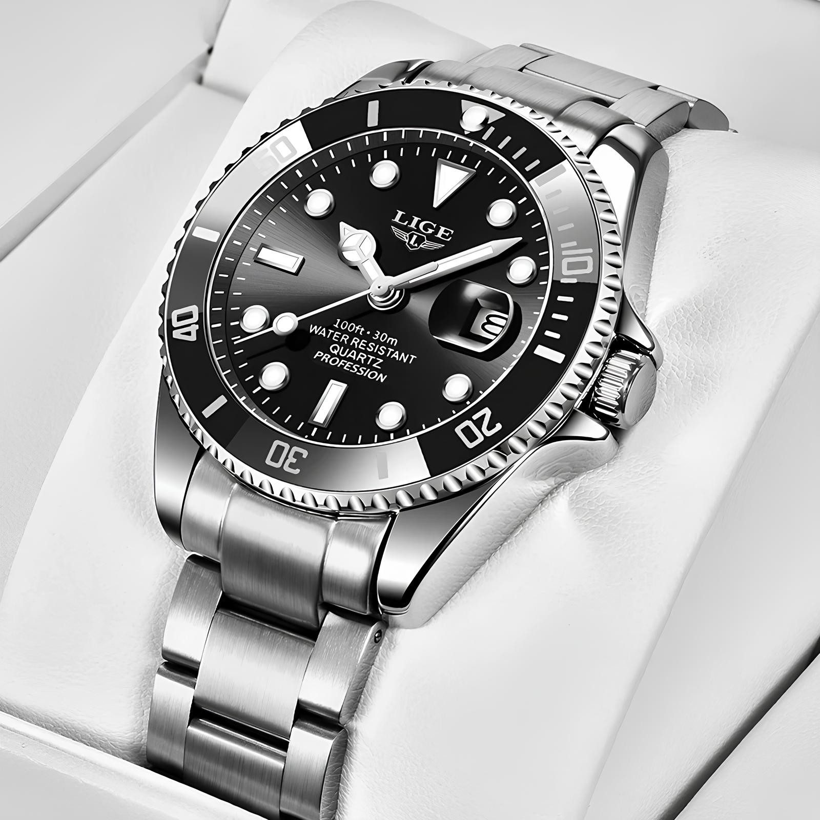 Lige Automatikuhr Luxus Armband Uhr Herren Damen Wasserdicht Sport