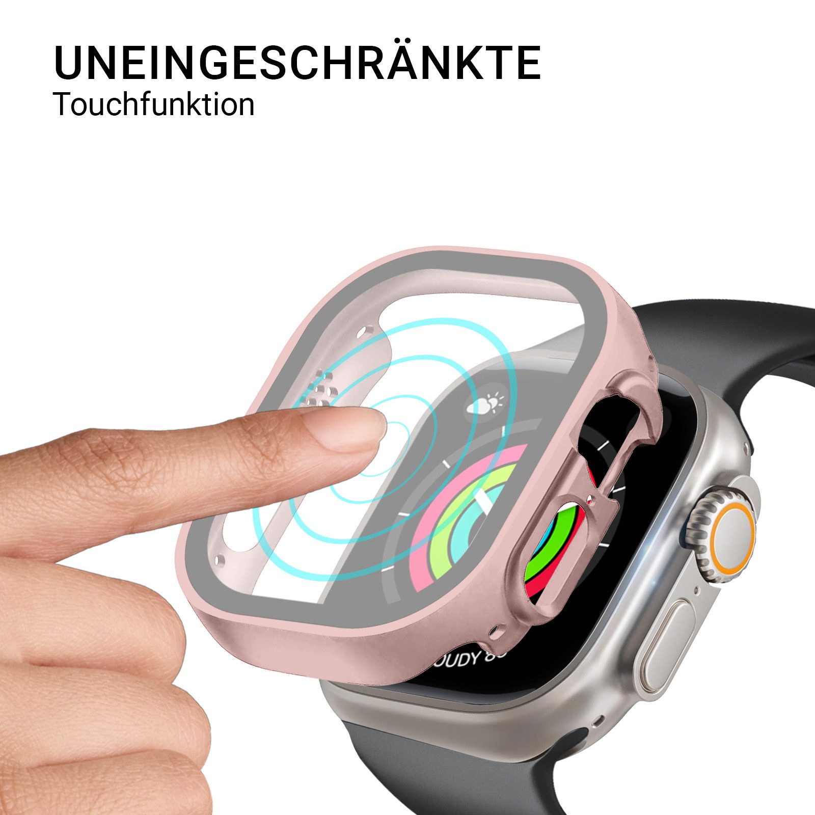 Tec-Expert Smartwatch-Hülle Hülle mit integr. Displayschutz für Apple Watch Ultra 1 / 2 / 3 49mm 49 mm, Rundum Schutz Cover Case Bumper stoß-und kratzfest robus – Bild 3 von 5