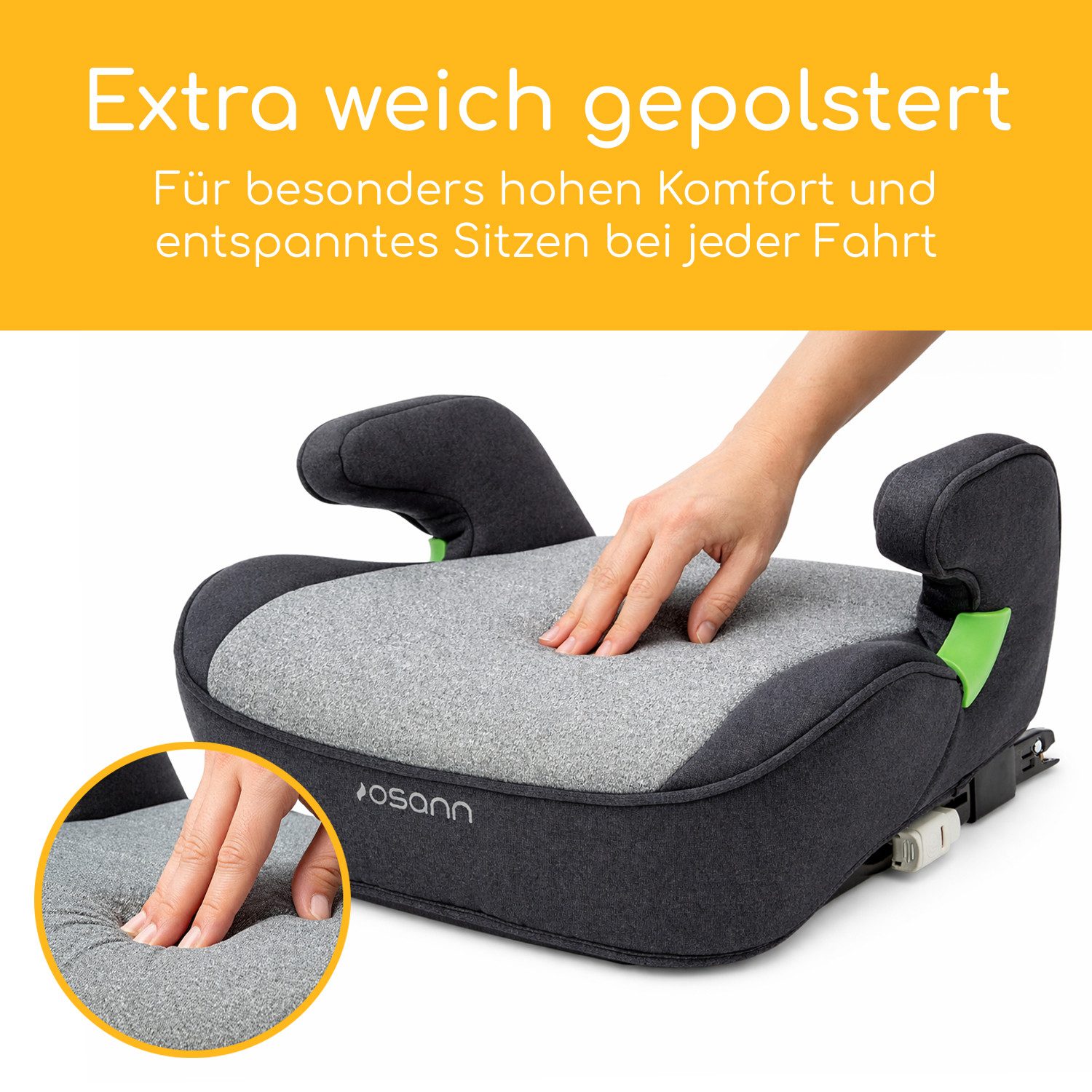 Osann Kindersitzerhöhung Lux Isofix i-Size, ab: 7 Jahren, bis: 12 Jahre, ab: 126 cm, bis: 150 cm, Sitzerhöhung Auto Kinder mit Isofix ab 126cm, Sitzschale, Booster