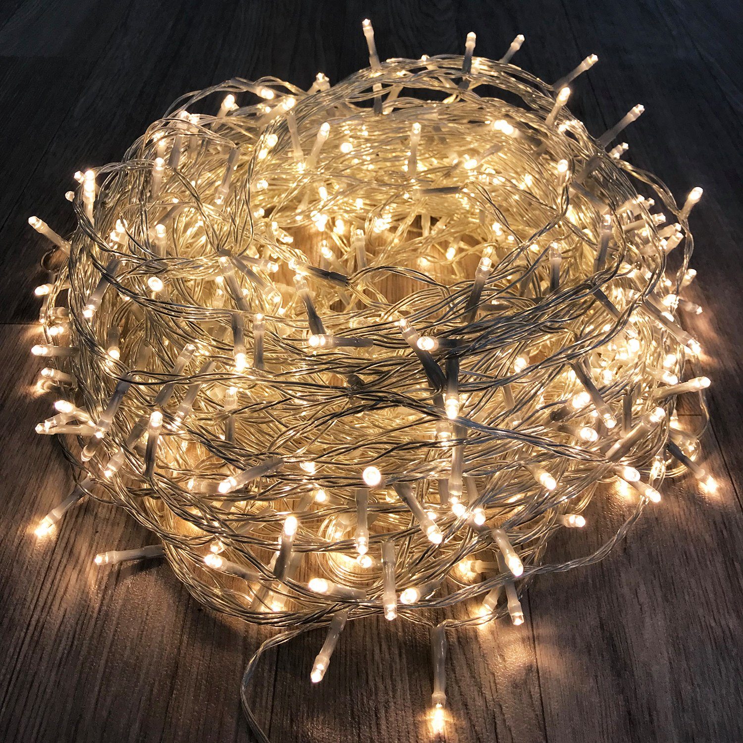 Lichtervorhang 600'er LED Lichterkette Innen und Außen warmweiß