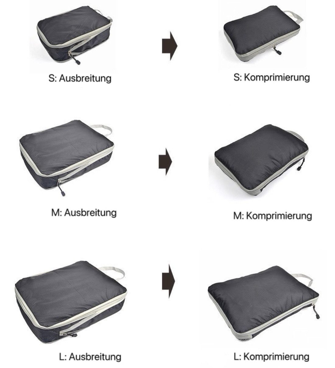HoyoLee Handels GmbH Aufbewahrungsbox Wasserdichte Nylon-Kleideraufbewahrungstasche, dreiteiliges Reiseset – Bild 5 von 5
