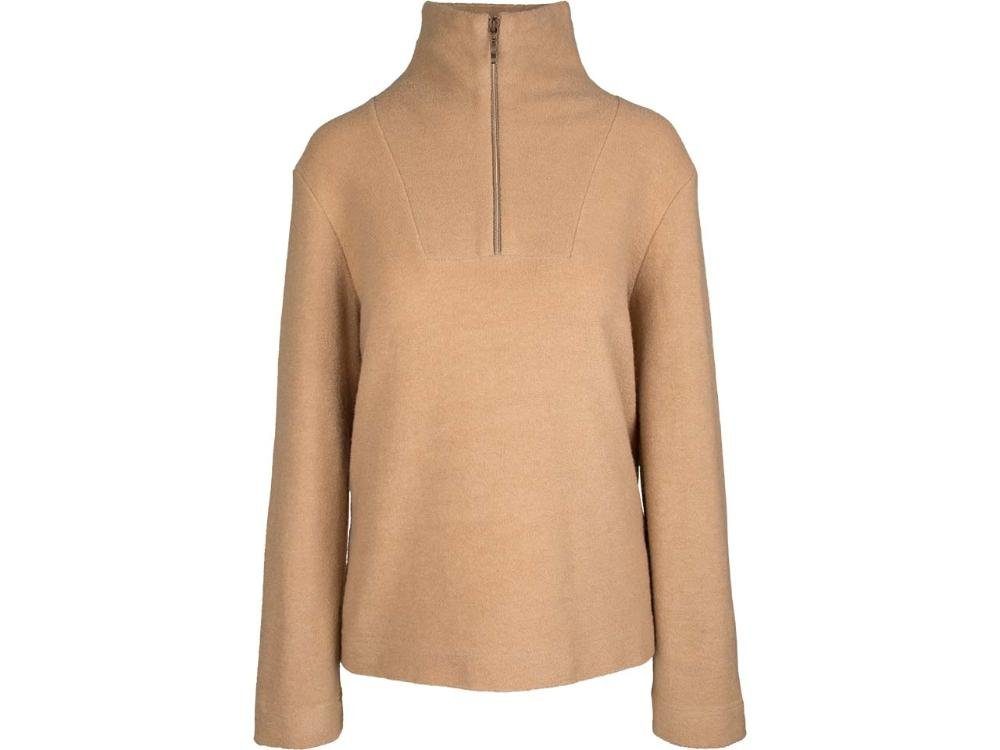 mit halbem LANA 'Tonja' Rundhalspullover Reißverschl Lana Damen-Pullover