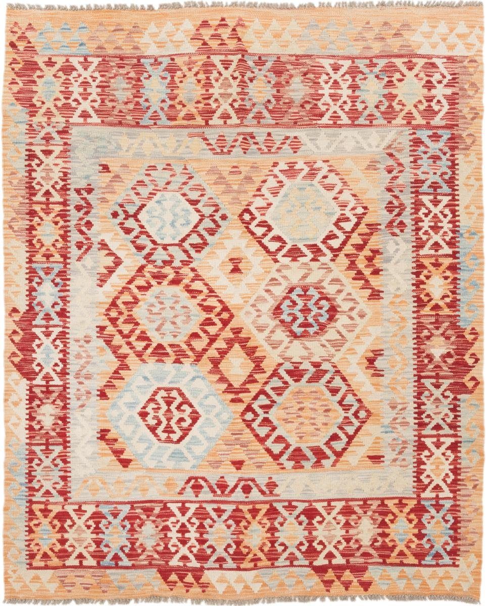 Orientteppich Kelim Afghan 159x193 Handgewebter Orientteppich, Nain Trading, rechteckig, Höhe: 3 mm
